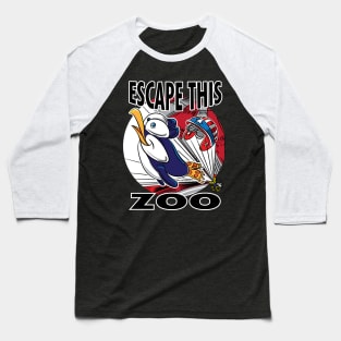 Penguin Escape This Zoo Baseball T-Shirt